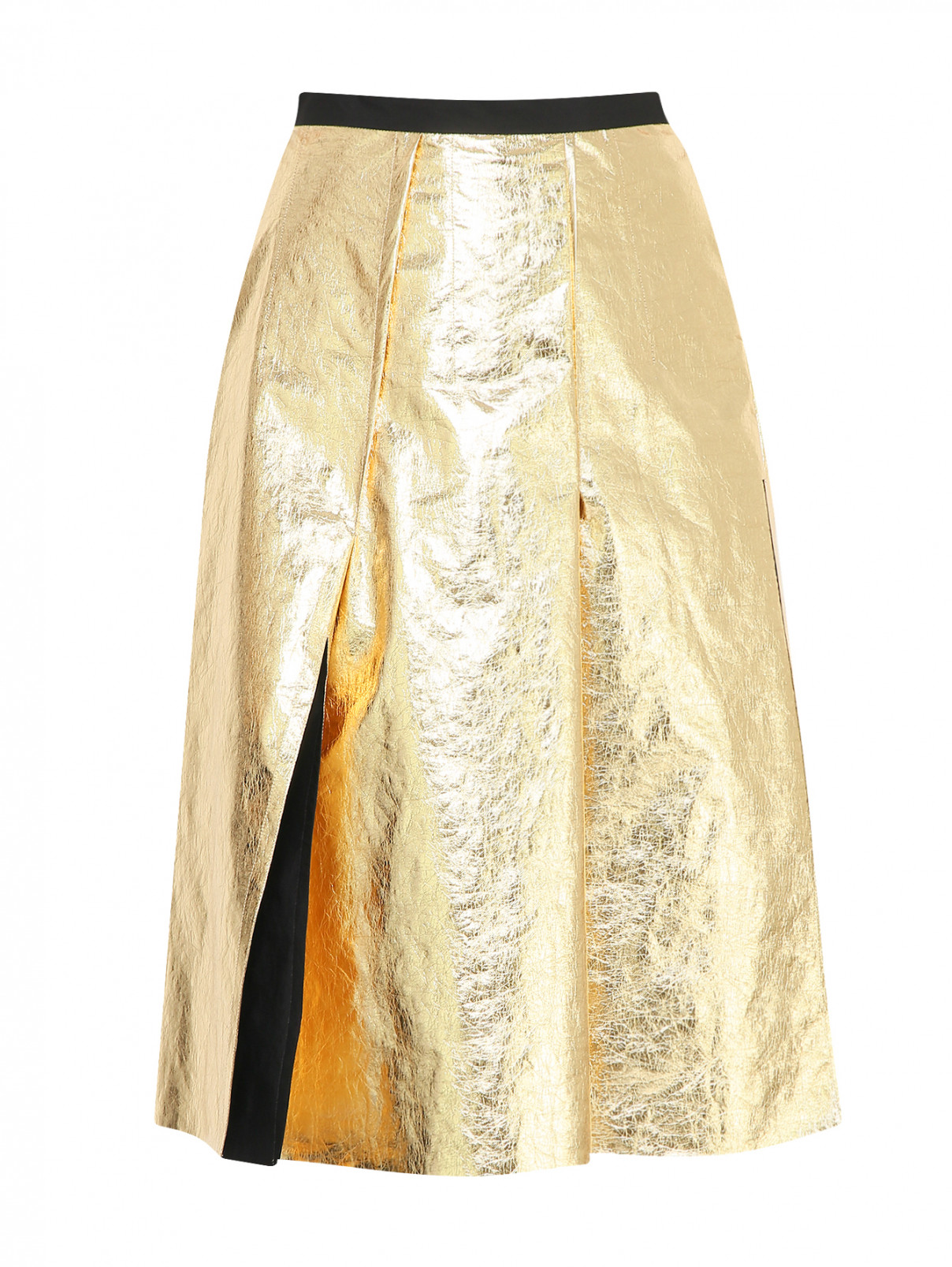 Юбка-миди с разрезом N21  –  Общий вид  – Цвет:  Золотой