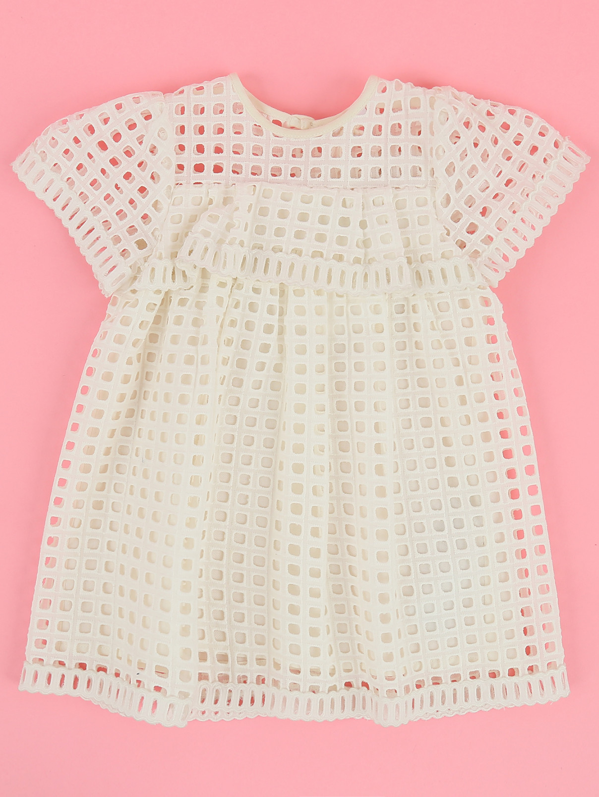 Ажурное платье из хлопка Chloe  –  Общий вид  – Цвет:  Белый