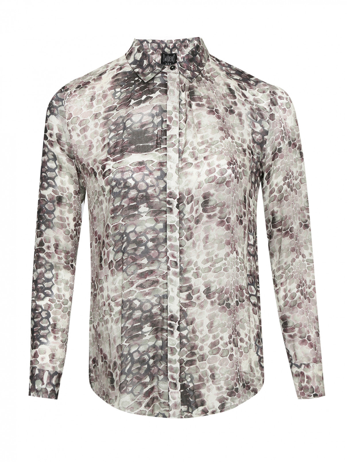 Блуза свободного кроя с узором Swildens  –  Общий вид  – Цвет:  Узор