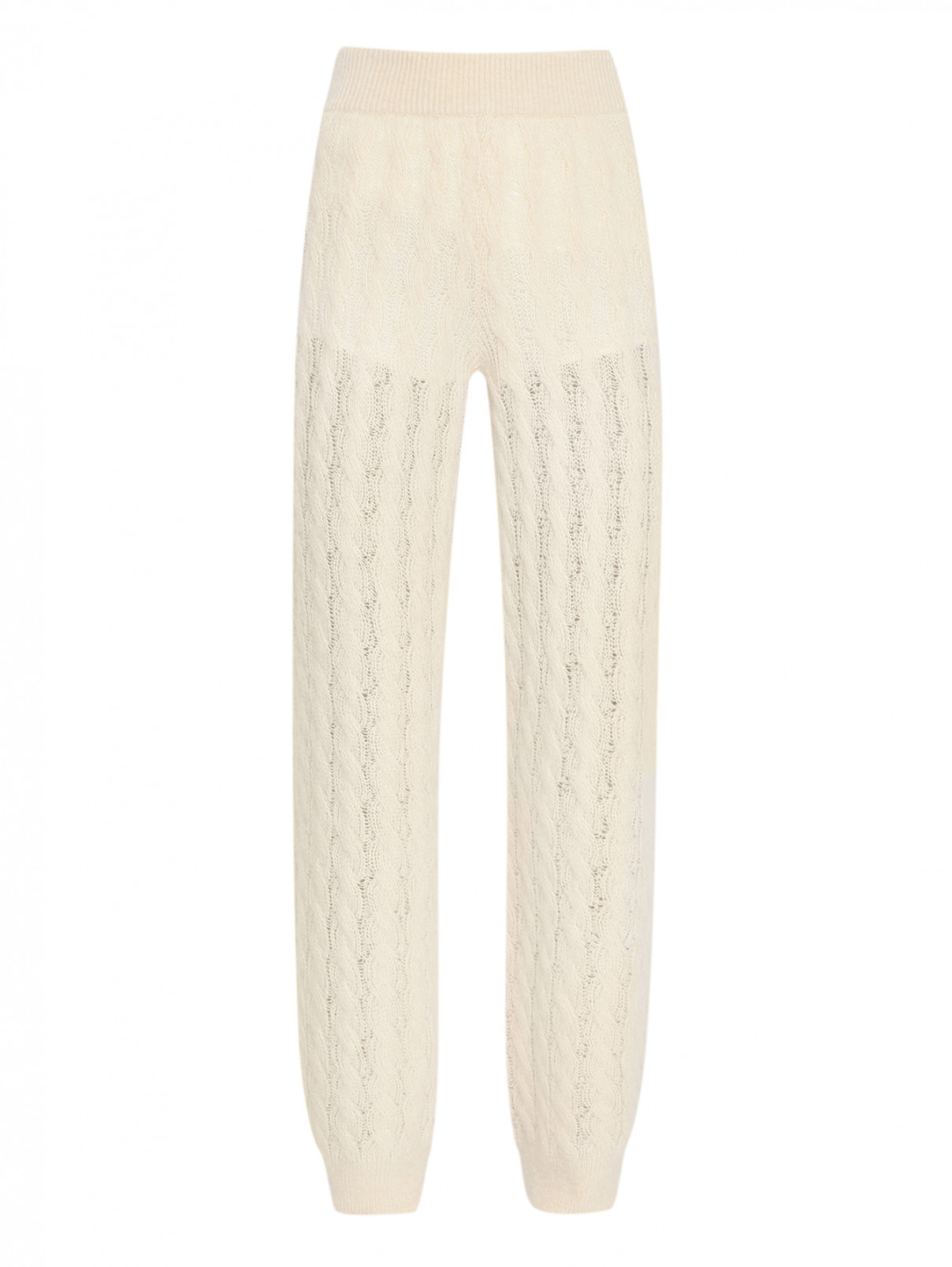 Вязаные брюки из смешанной шерсти Ermanno Scervino  –  Общий вид  – Цвет:  Белый