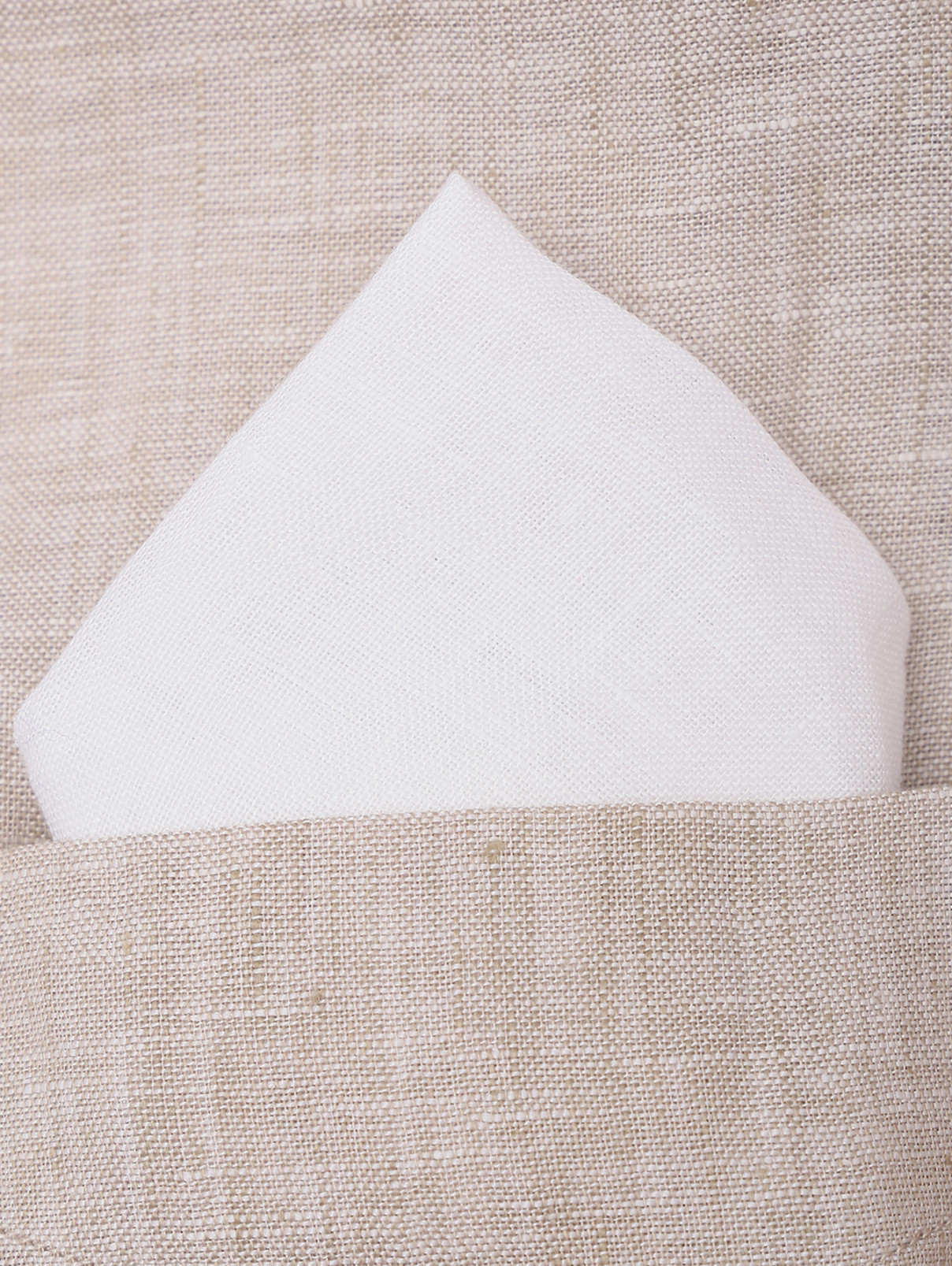 Платок карманный изо льна с контрастной отделкой Eton  –  МодельВерхНиз  – Цвет:  Белый