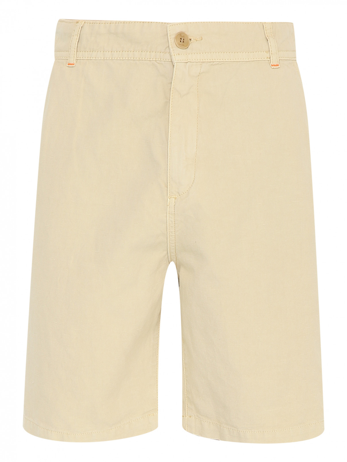 Однотонные шорты с карманами Paul Smith  –  Общий вид  – Цвет:  Бежевый