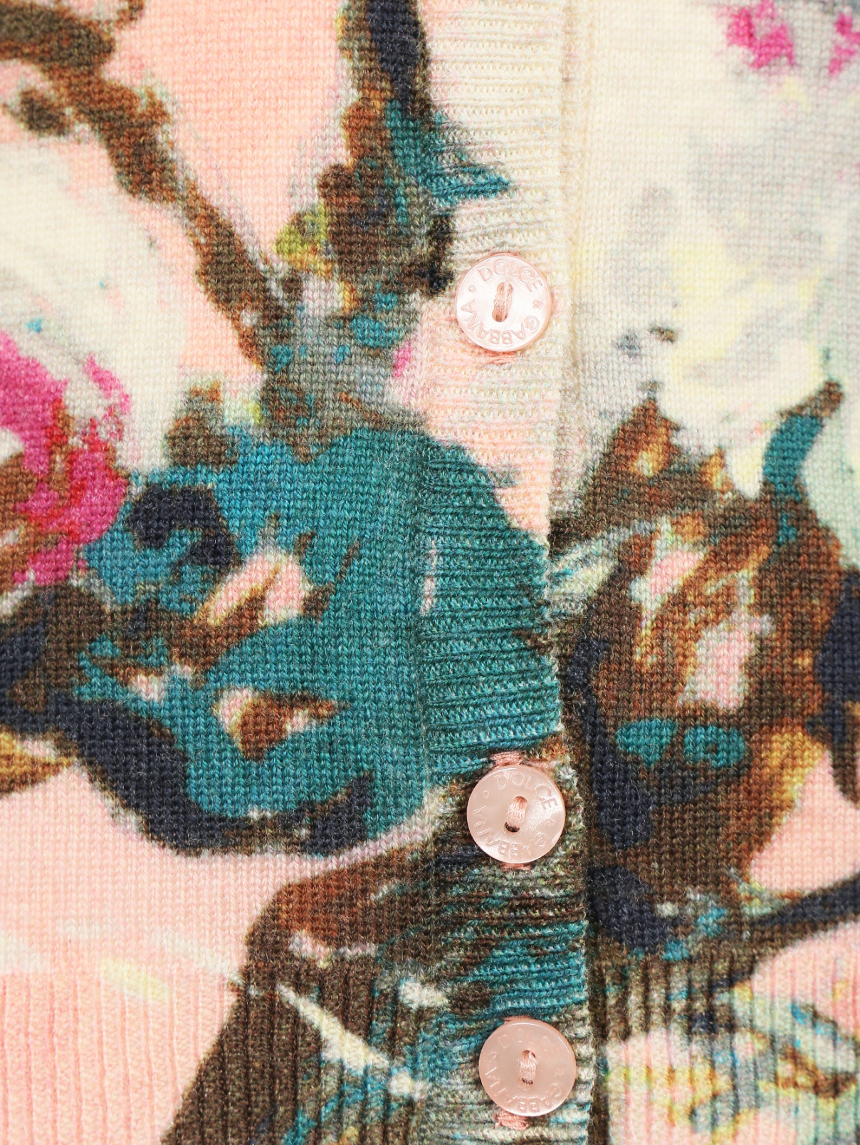 Кардиган из шерсти с цветочным узором Dolce & Gabbana  –  Деталь1  – Цвет:  Узор