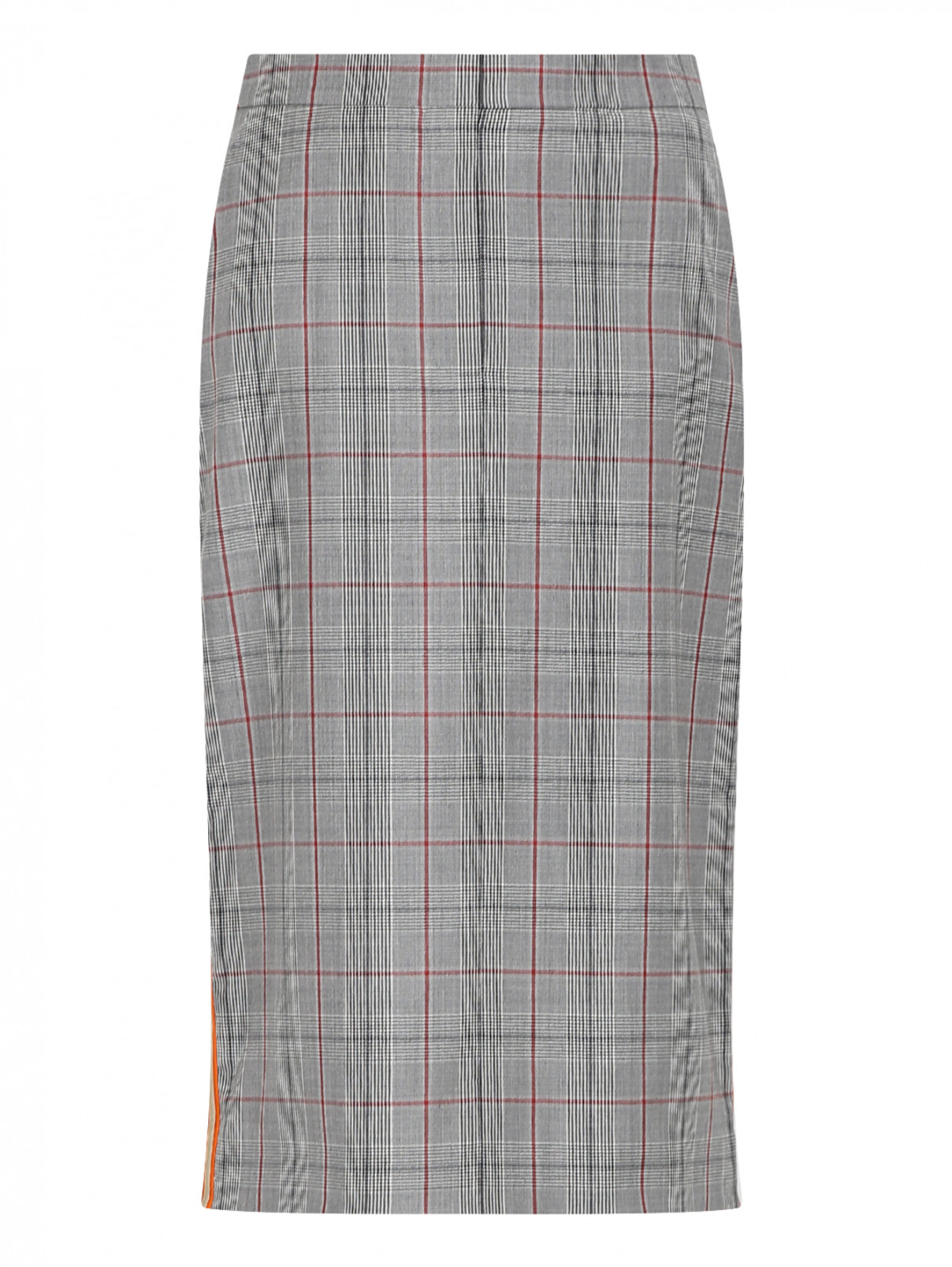 Юбка из шерсти с узором и контрастной отделкой Calvin Klein 205W39NYC  –  Общий вид  – Цвет:  Узор