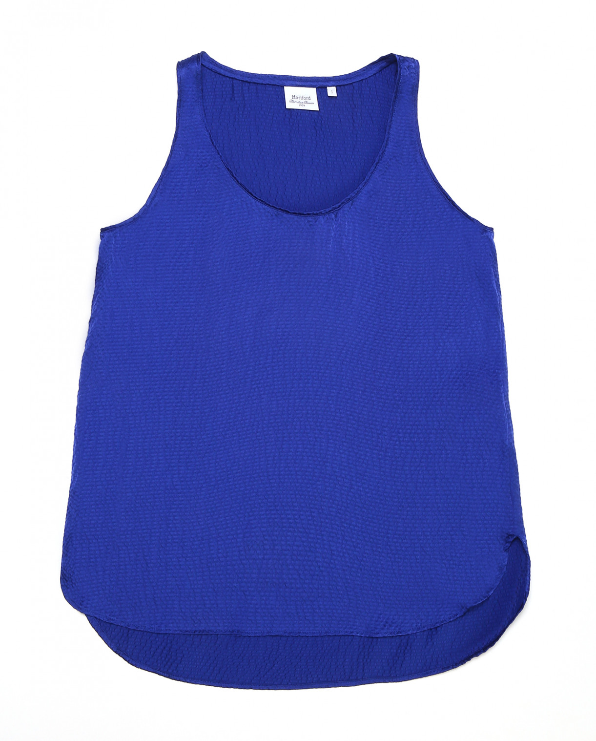 Шелковая блуза без рукавов Hartford  –  Общий вид  – Цвет:  Синий