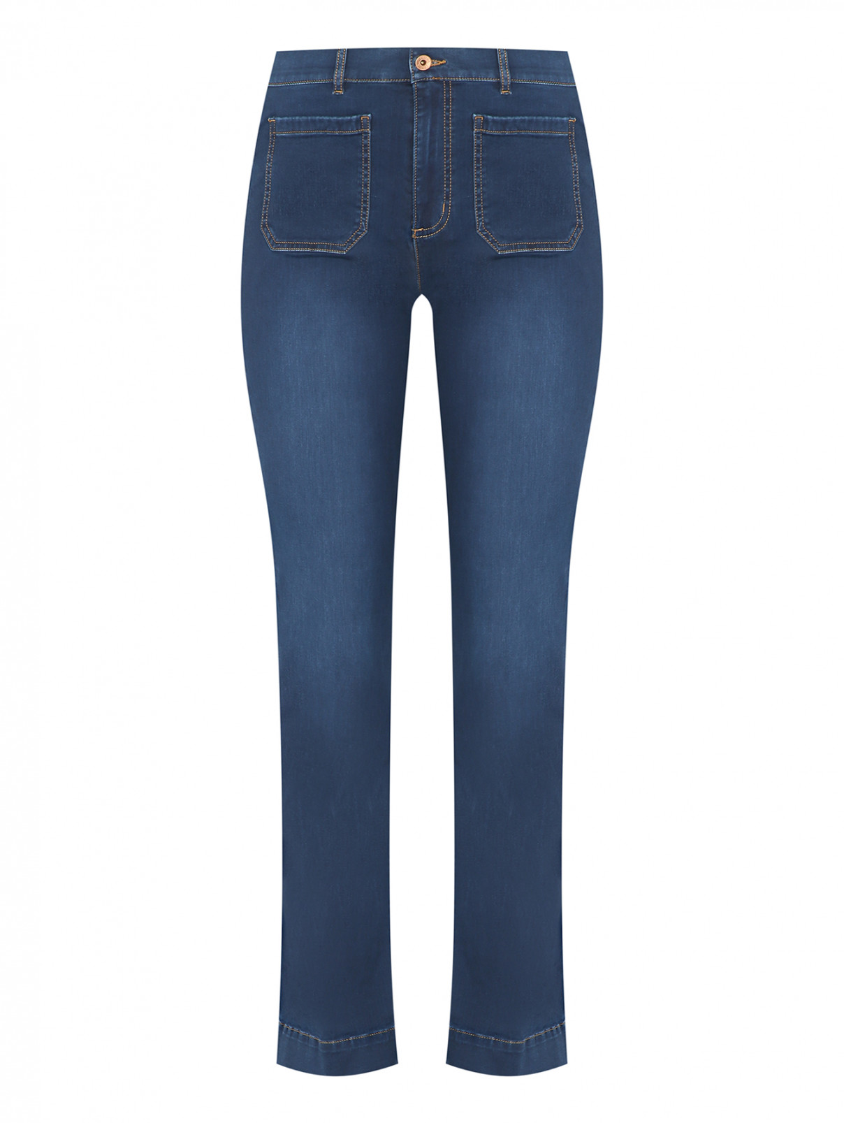 Расклешенные джинсы с карманами Marina Rinaldi  –  Общий вид  – Цвет:  Синий