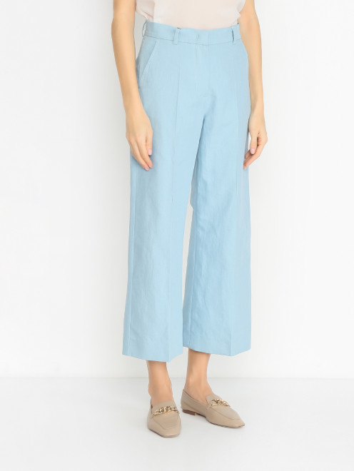 Брюки из смешанного хлопка со стрелками Weekend Max Mara - МодельВерхНиз
