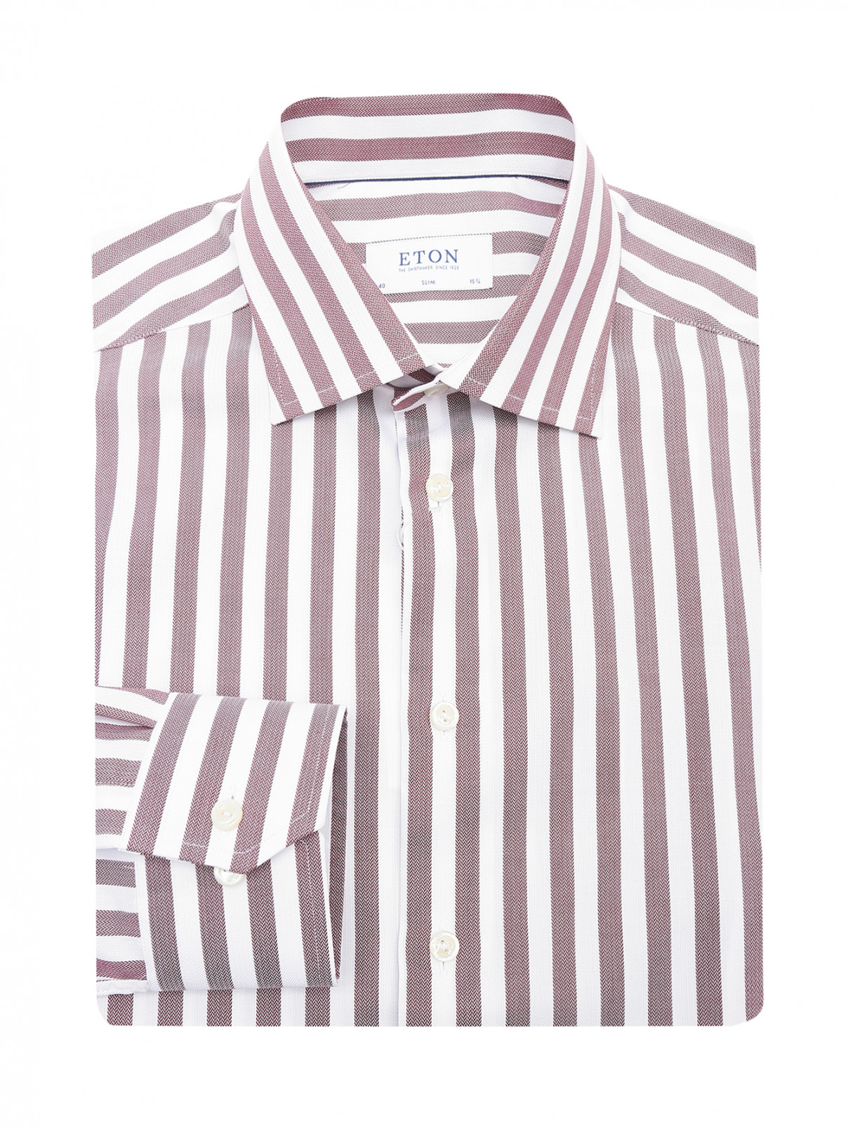 Рубашка из хлопка с узором "полоска" Eton  –  Общий вид  – Цвет:  Мультиколор