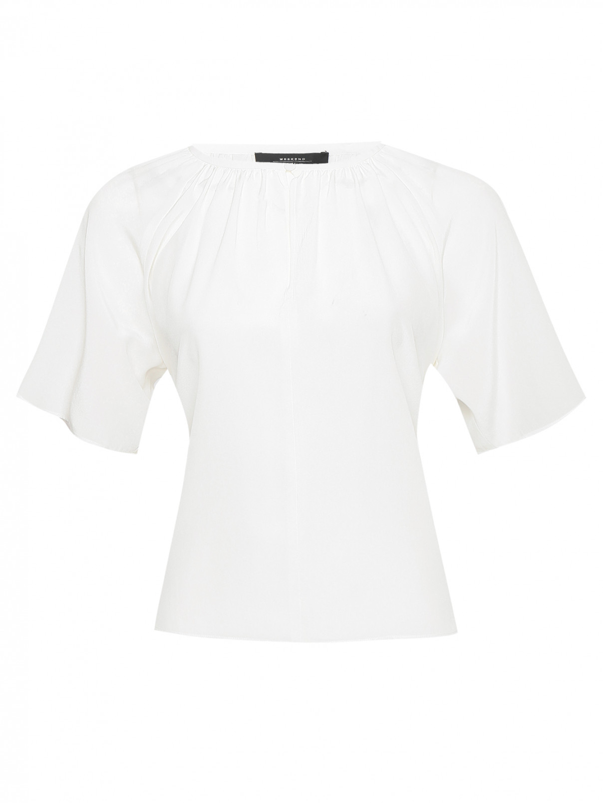 Блуза из шелка свободного кроя Weekend Max Mara  –  Общий вид  – Цвет:  Белый