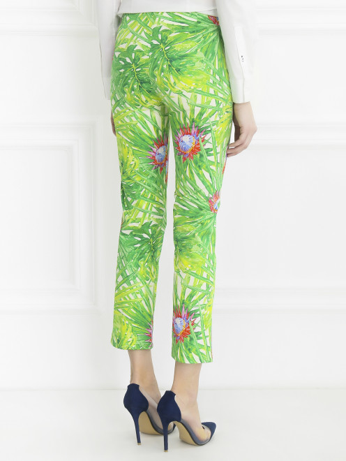 Укороченные брюки из хлопка с цветочным узором - Модель Верх-Низ1