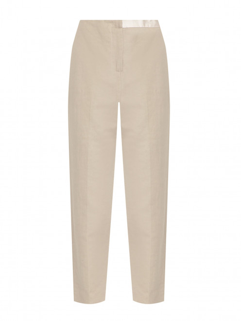 Однотонные брюки из хлопка и льна с карманами Fabiana Filippi - Общий вид