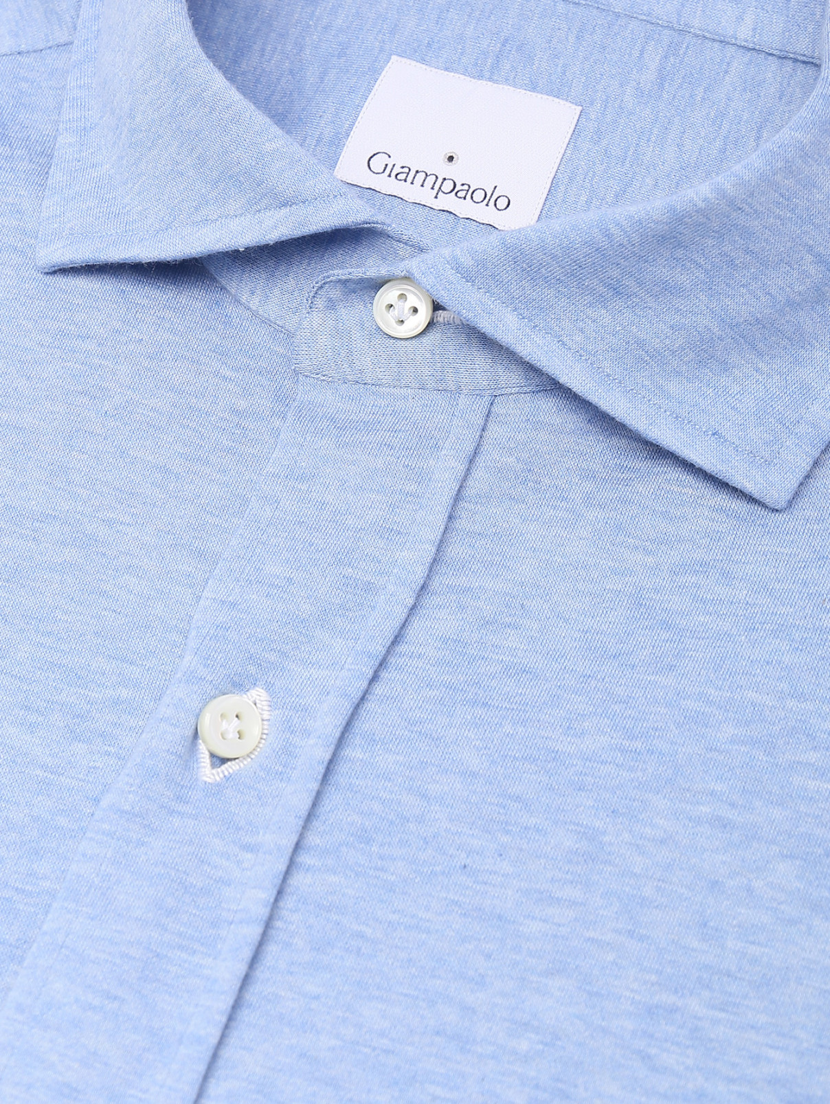 Рубашка из хлопка Giampaolo  –  Деталь  – Цвет:  Синий