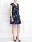 Платье-мини из хлопка и шелка с узором "горох" Moschino Boutique  –  Модель Общий вид