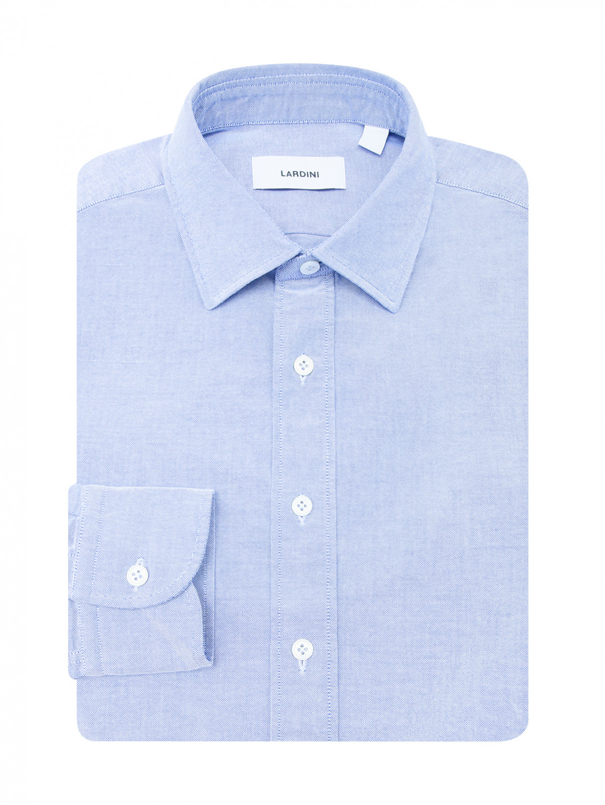 Классическая рубашка из хлопка LARDINI  –  Общий вид  – Цвет:  Синий