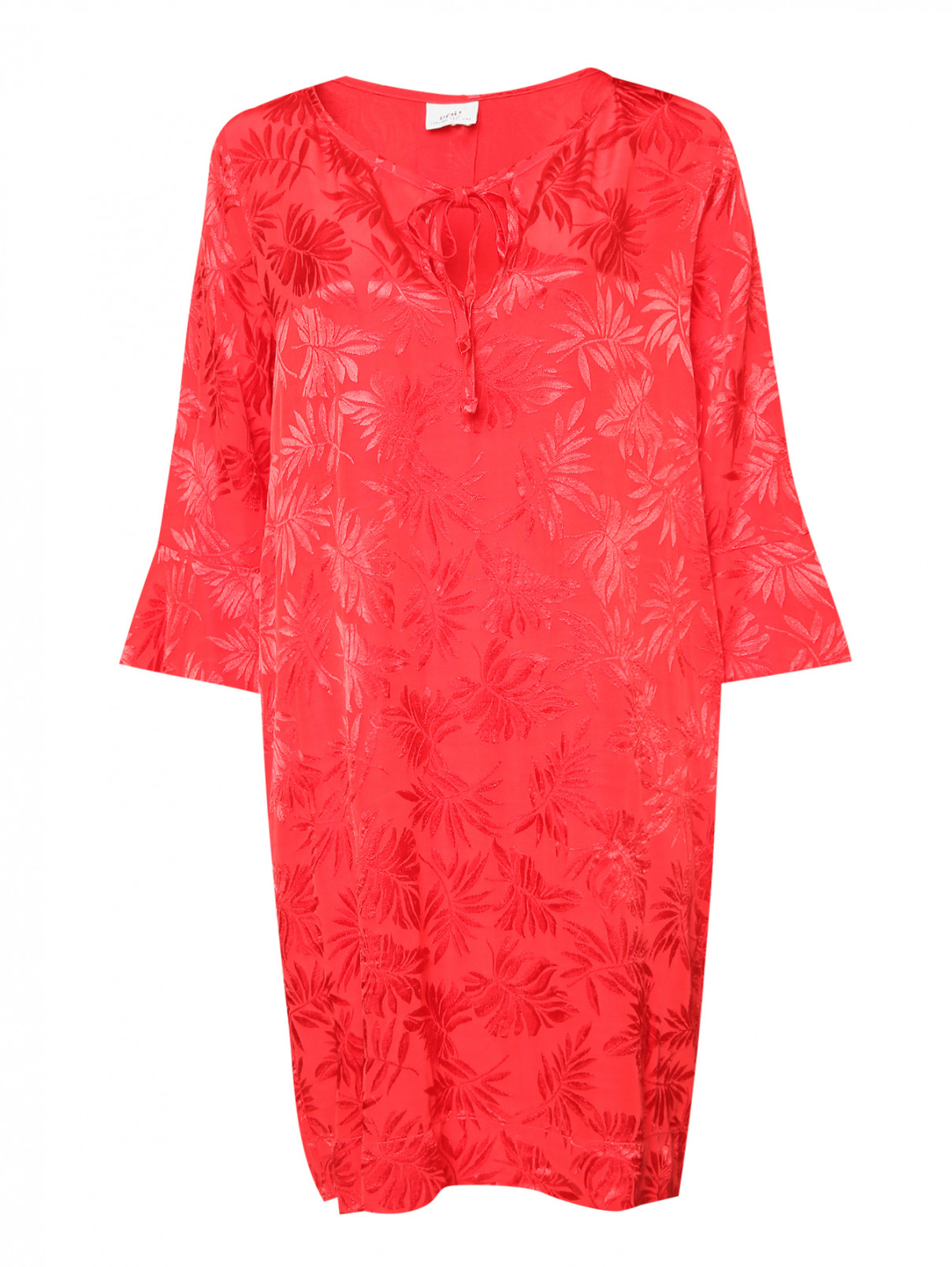 Платье из ткани с рисунком DEHA  –  Общий вид  – Цвет:  Красный