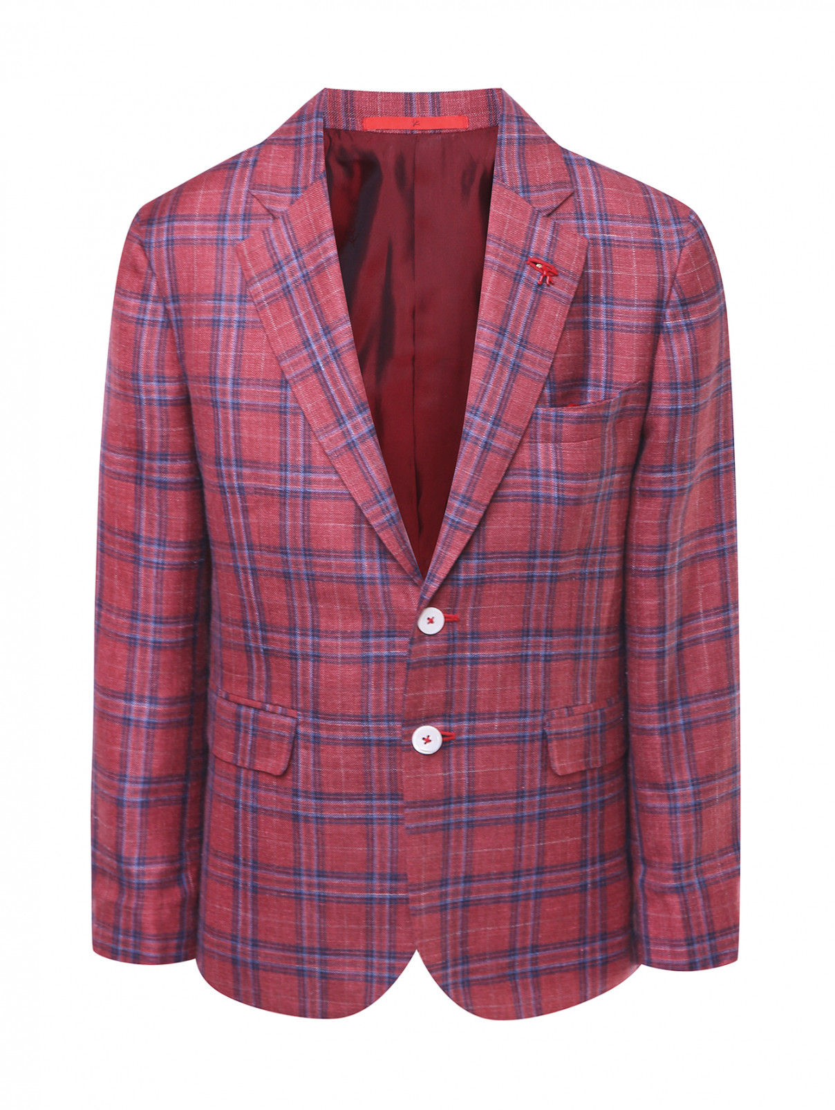 Однобортный пиджак с узором Isaia  –  Общий вид  – Цвет:  Узор