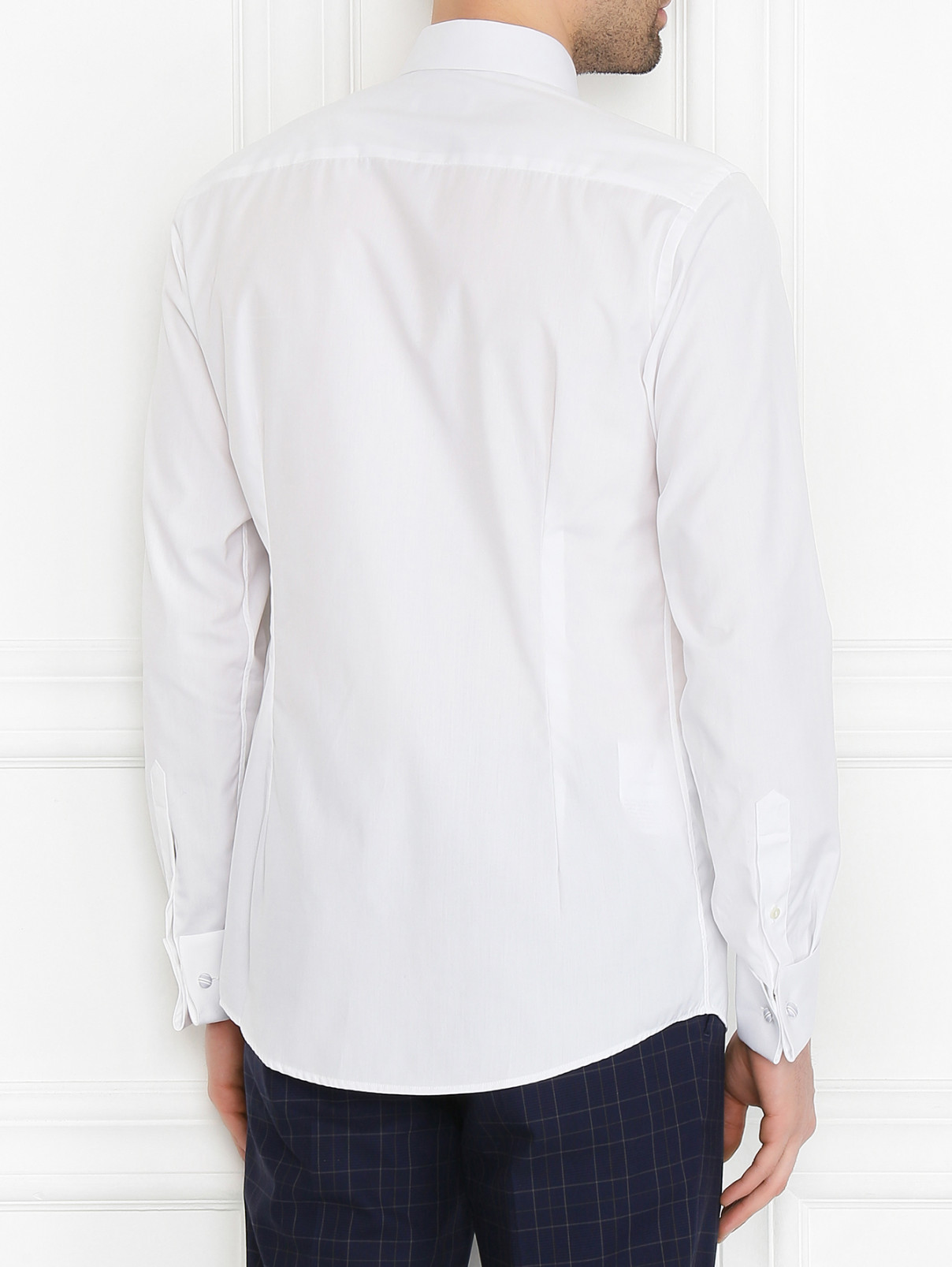 Рубашка из хлопка с манишкой Eton  –  МодельВерхНиз1  – Цвет:  Белый