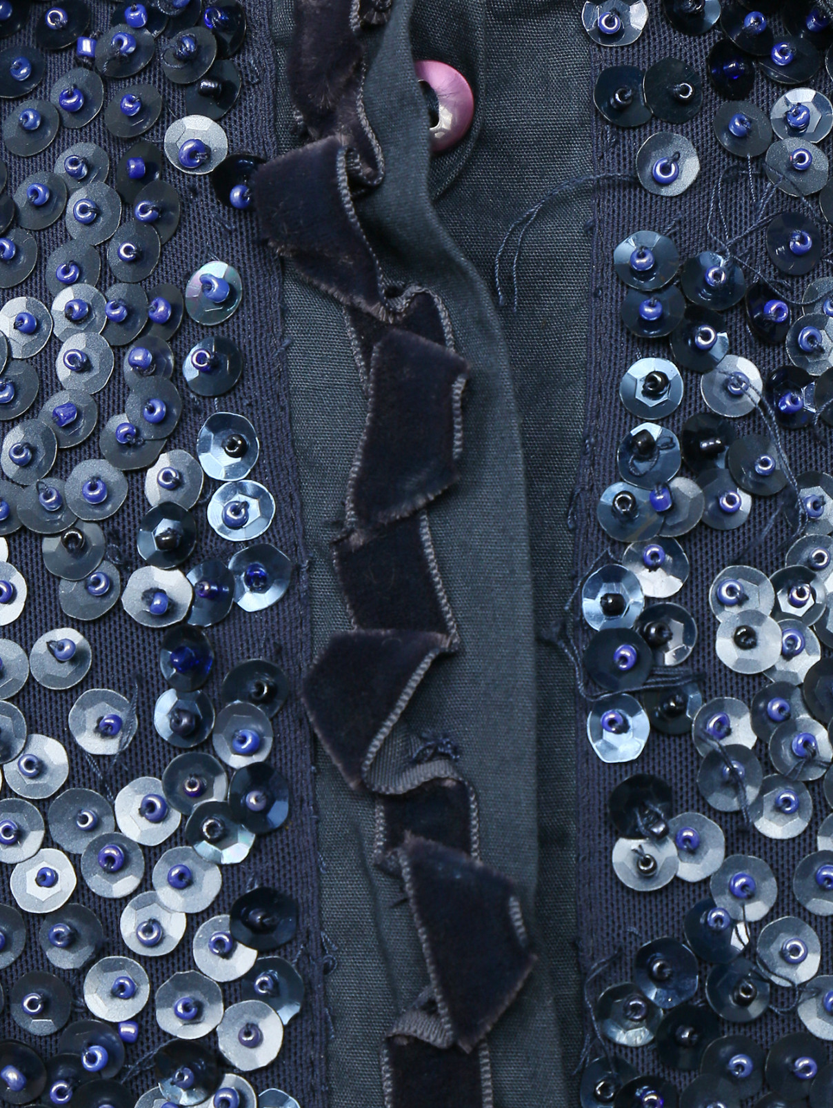 Трикотажная блуза расшитая пайетками I Pinco Pallino  –  Деталь1  – Цвет:  Синий