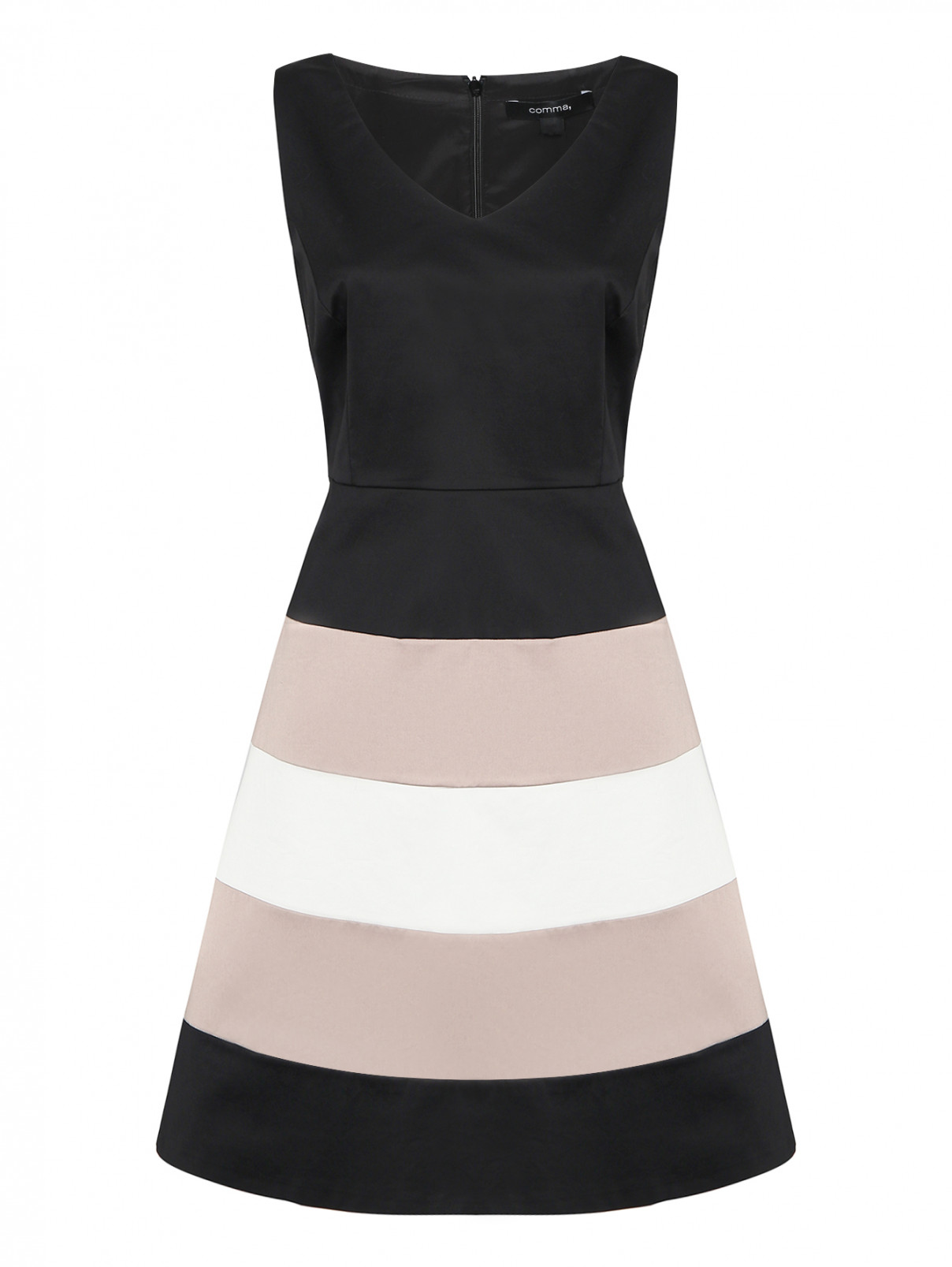 Платье-футляр составное из хлопка Comma  –  Общий вид