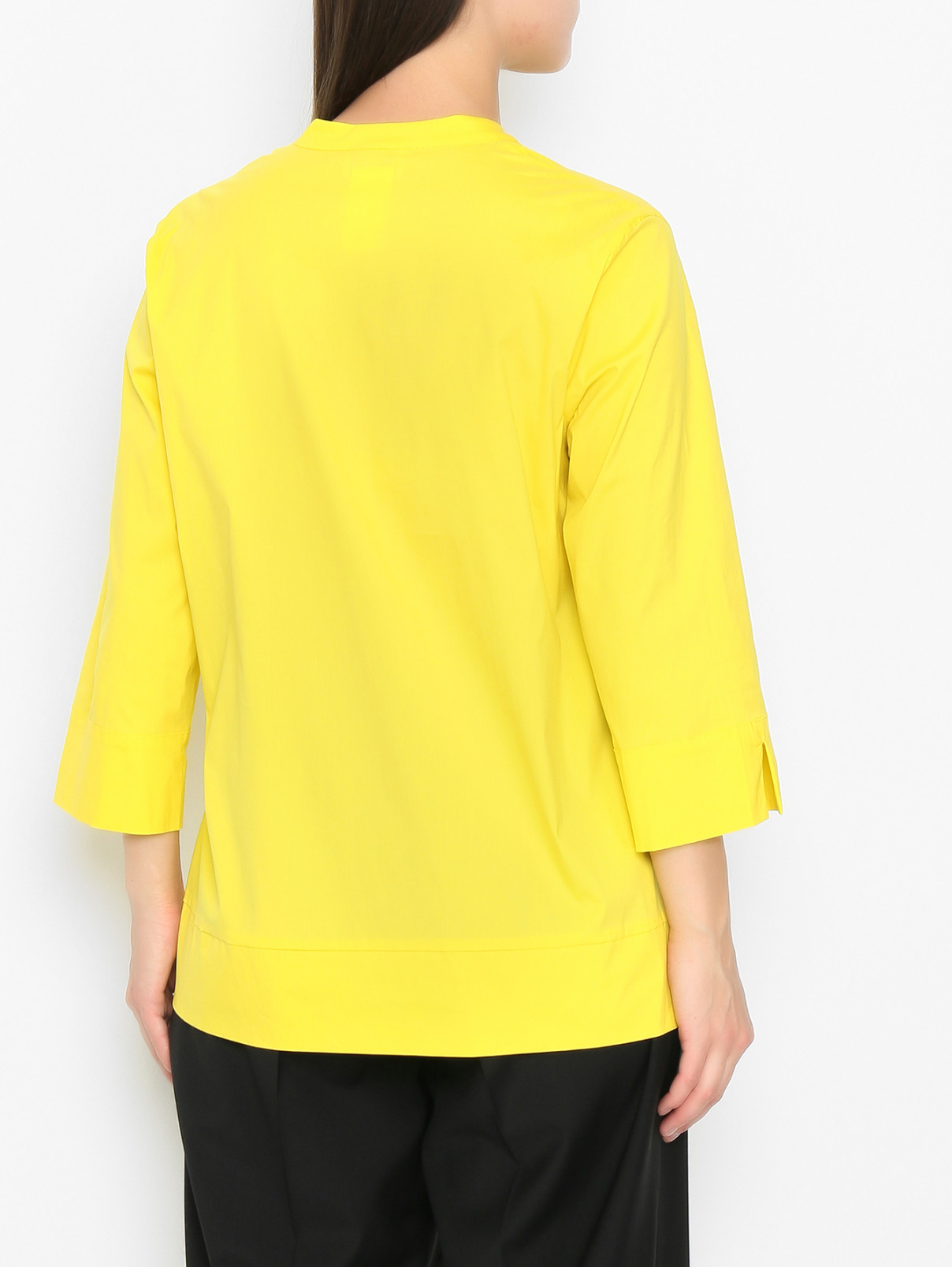 Рубашка из смешанного хлопка на пуговицах Marina Rinaldi  –  МодельВерхНиз1  – Цвет:  Желтый