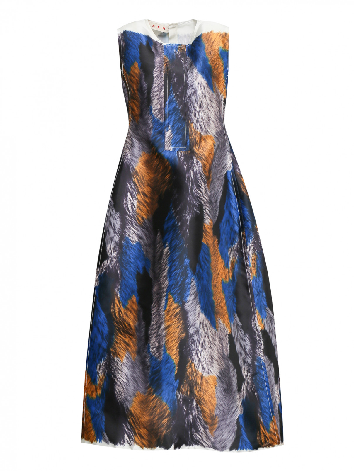 Платье-миди с узором Marni  –  Общий вид  – Цвет:  Узор