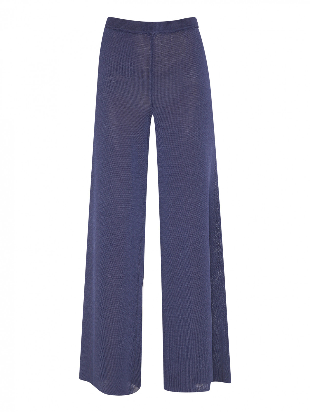Трикотажные брюки свободного кроя на резинке Luisa Spagnoli  –  Общий вид  – Цвет:  Синий