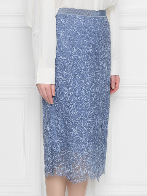 Юбка-карандаш из шелкового кружева Ermanno Scervino - МодельВерхНиз