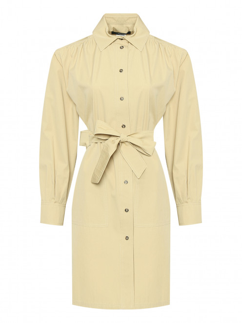 Платье из хлопка с поясом и карманами Weekend Max Mara - Общий вид