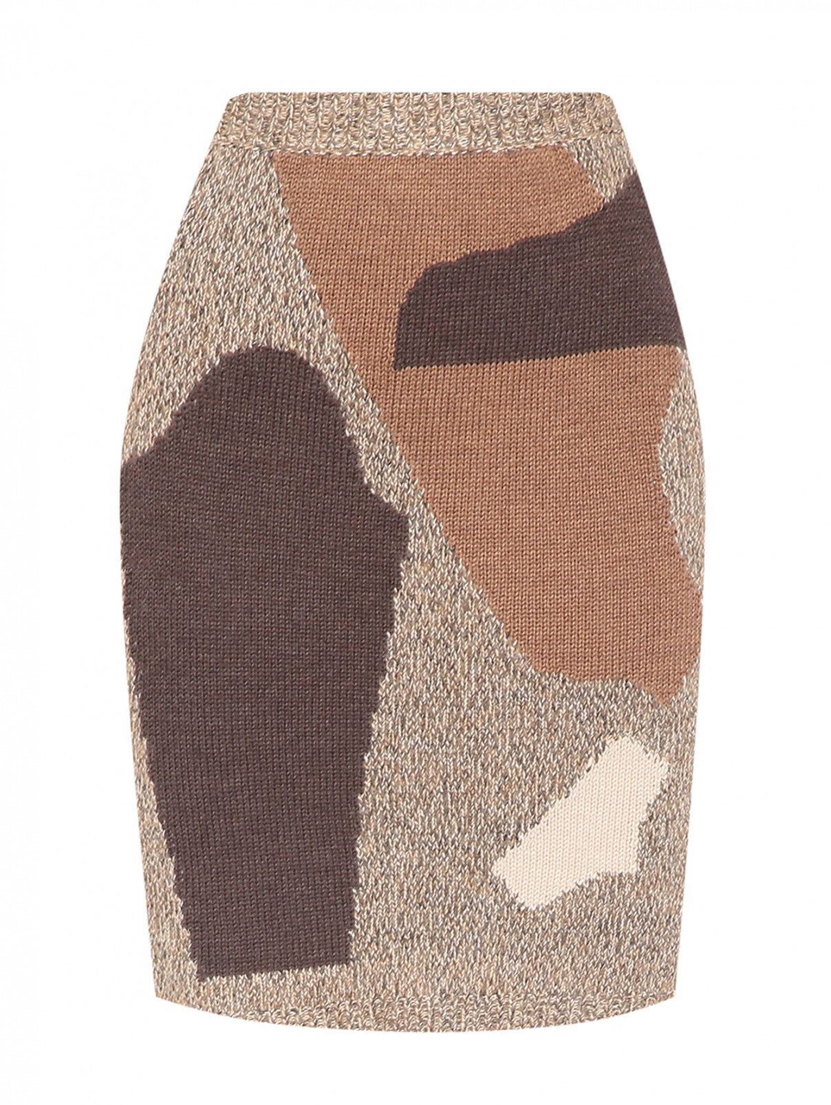 Юбка из смесовой шерсти Moschino  –  Общий вид  – Цвет:  Коричневый