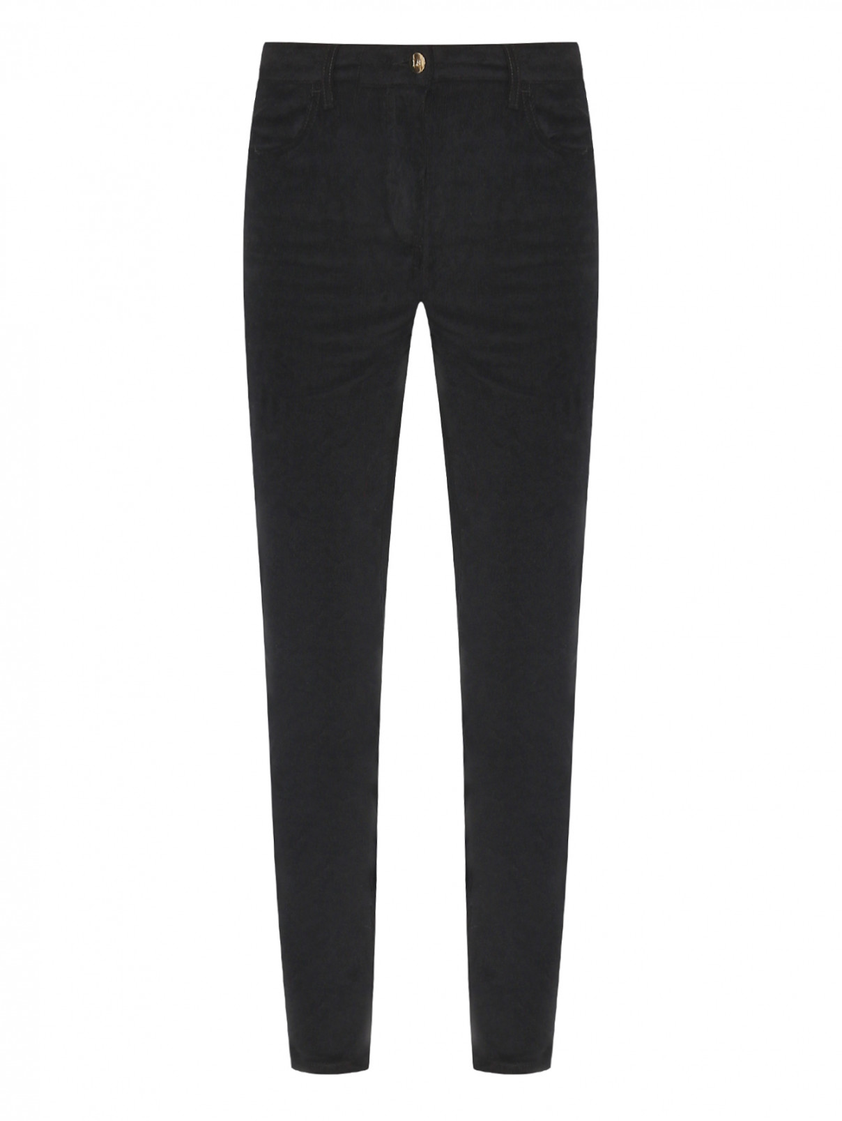Вельветовые брюки из хлопка Luisa Spagnoli  –  Общий вид  – Цвет:  Черный