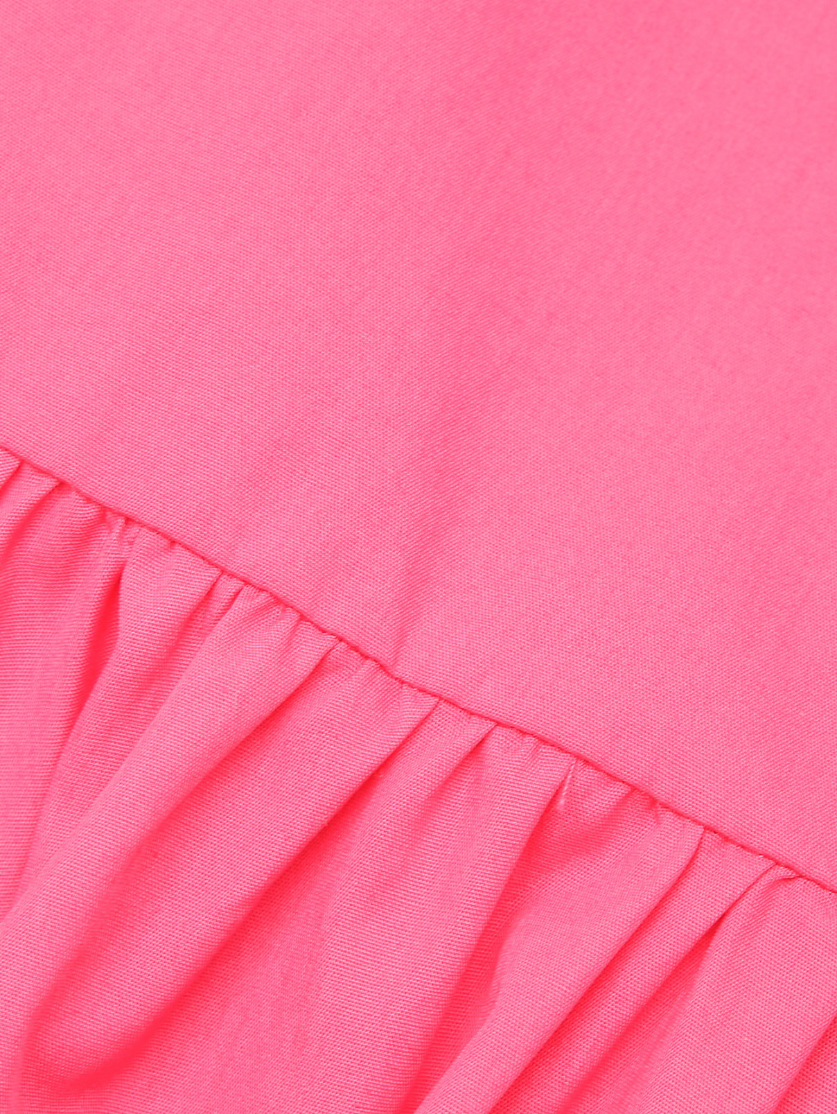 Платье из хлопка со стразами MONNALISA  –  Деталь1  – Цвет:  Розовый