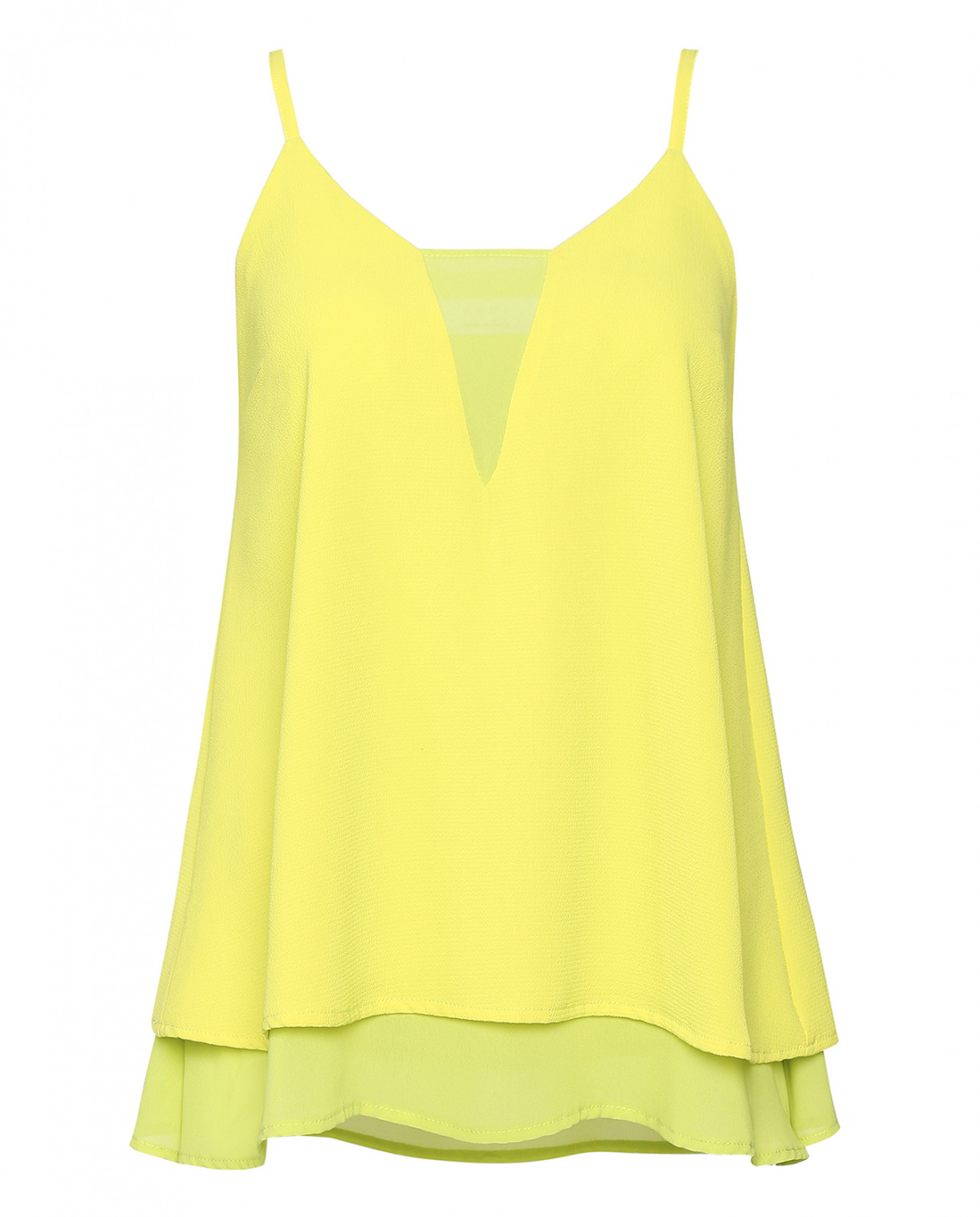 Блуза неонового цвета на бретелях Kaos  –  Общий вид  – Цвет:  Желтый