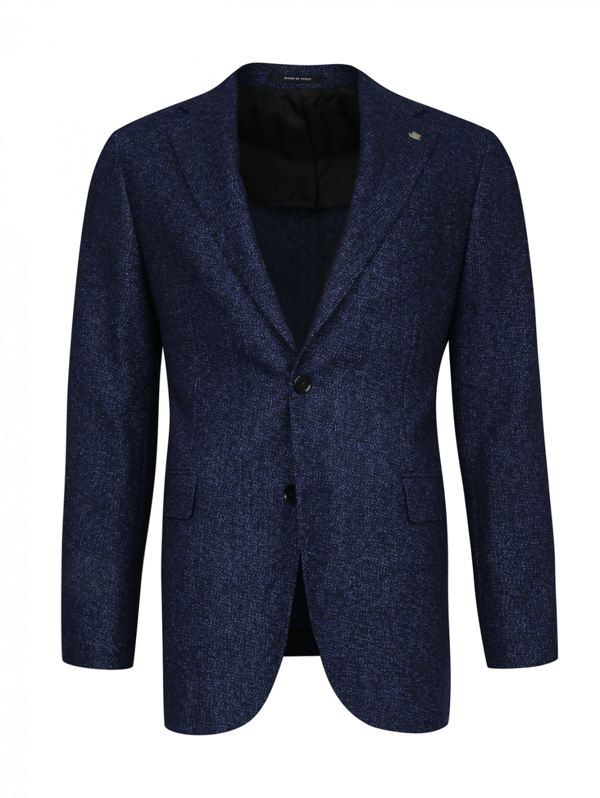Пиджак из шерсти и шелка Tagliatore  –  Общий вид  – Цвет:  Синий
