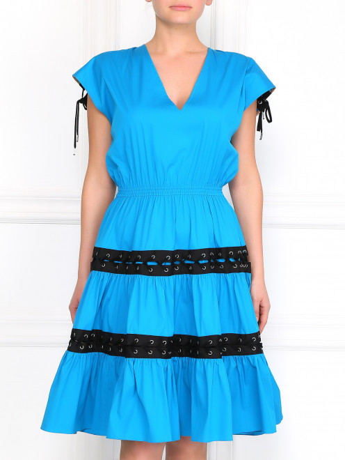 Платье с декоративной шнуровкой и V-вырезом Jean Paul Gaultier - Модель Верх-Низ