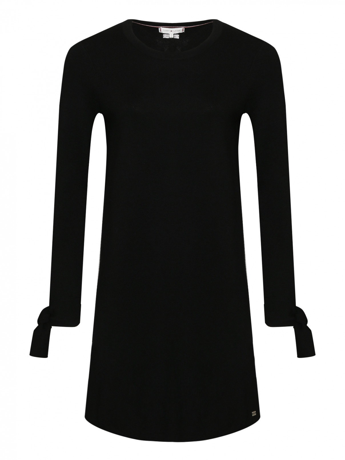 Трикотажное платье из шерсти Tommy Hilfiger  –  Общий вид  – Цвет:  Черный