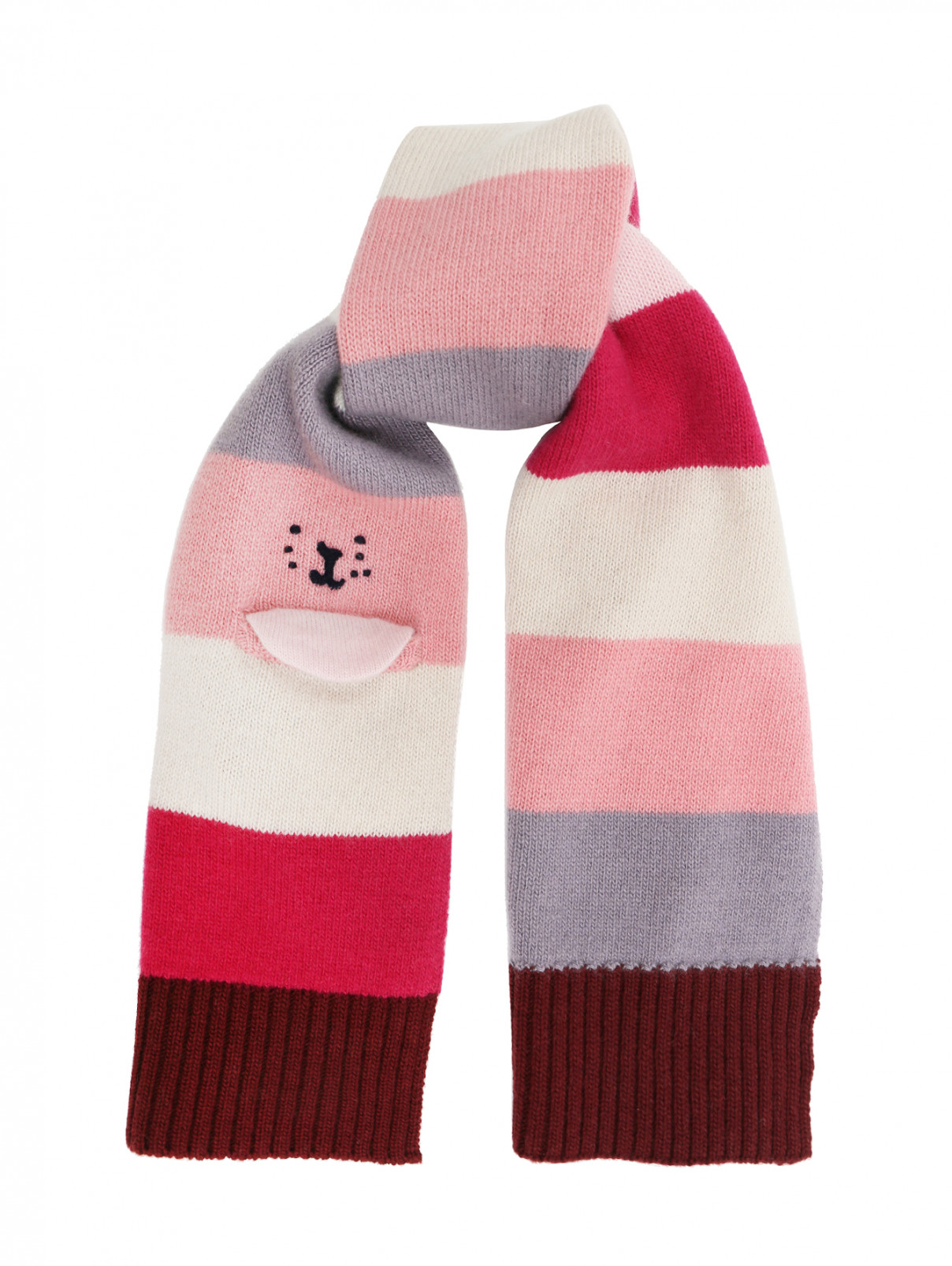 Кашемировый шарф с узором Il Gufo  –  Общий вид  – Цвет:  Мультиколор