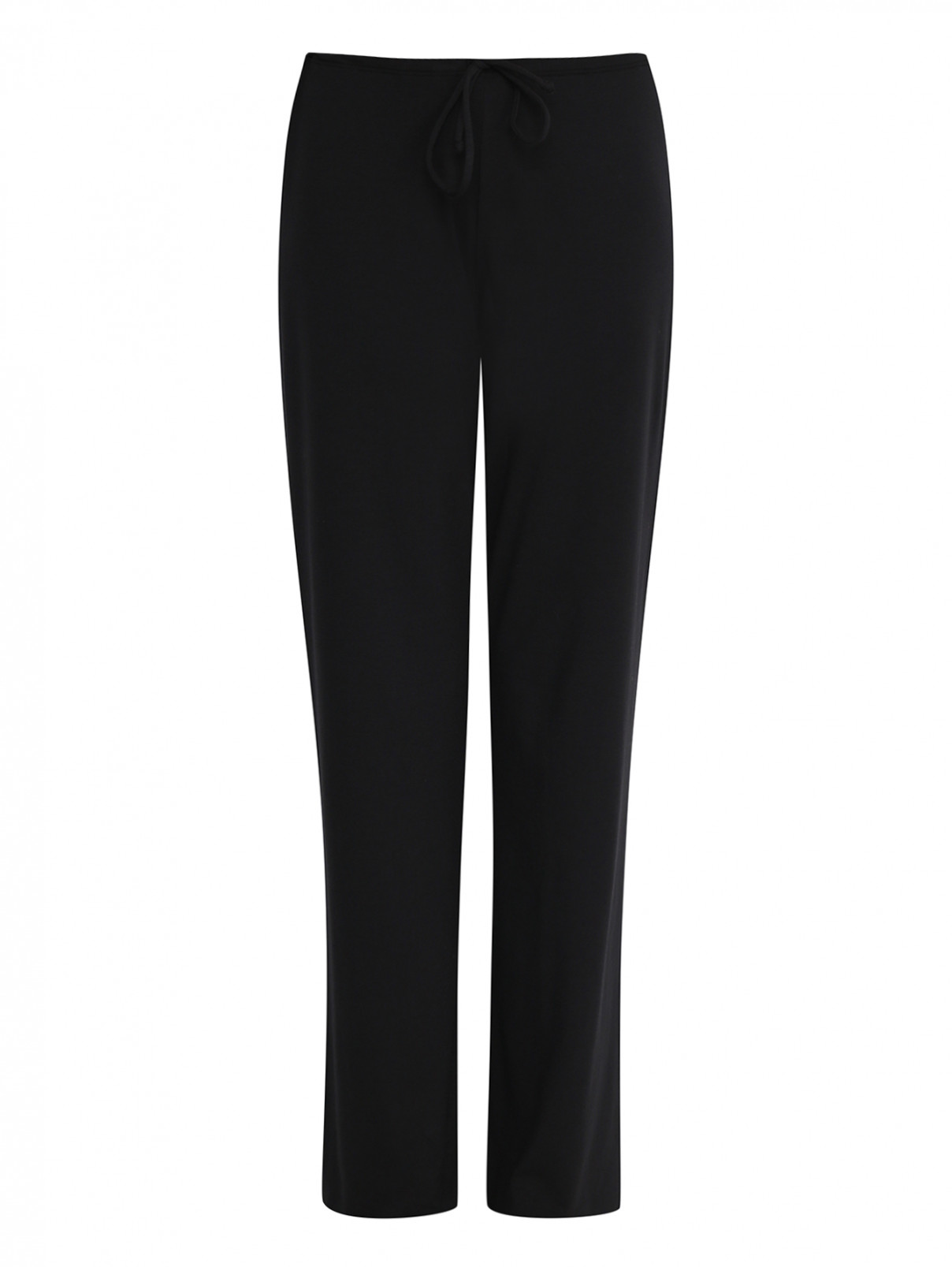 Трикотажные брюки из хлопка свободного кроя La Perla  –  Общий вид  – Цвет:  Черный