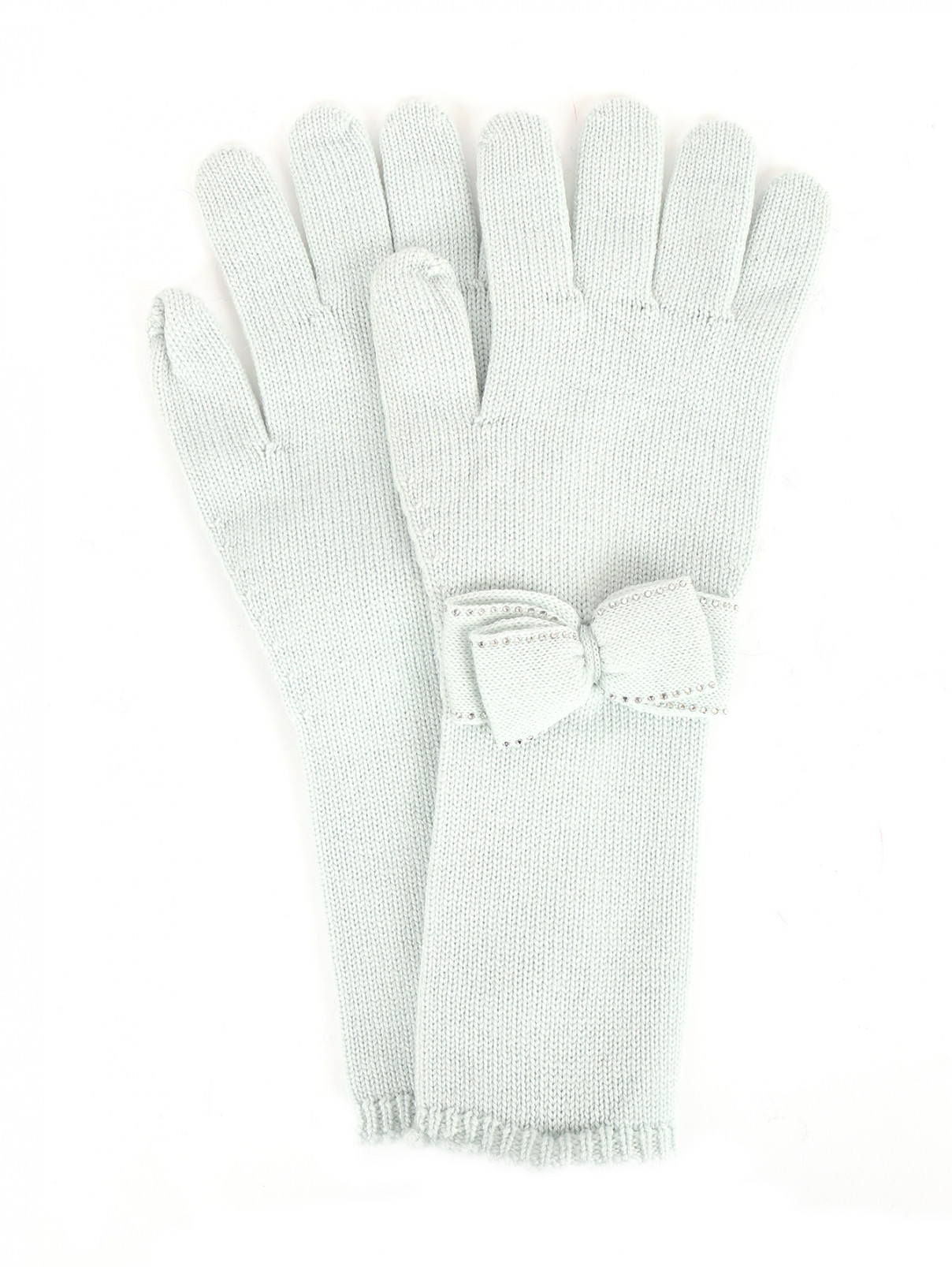 Перчатки из шерсти с бантиком IL Trenino  –  Общий вид  – Цвет:  Зеленый