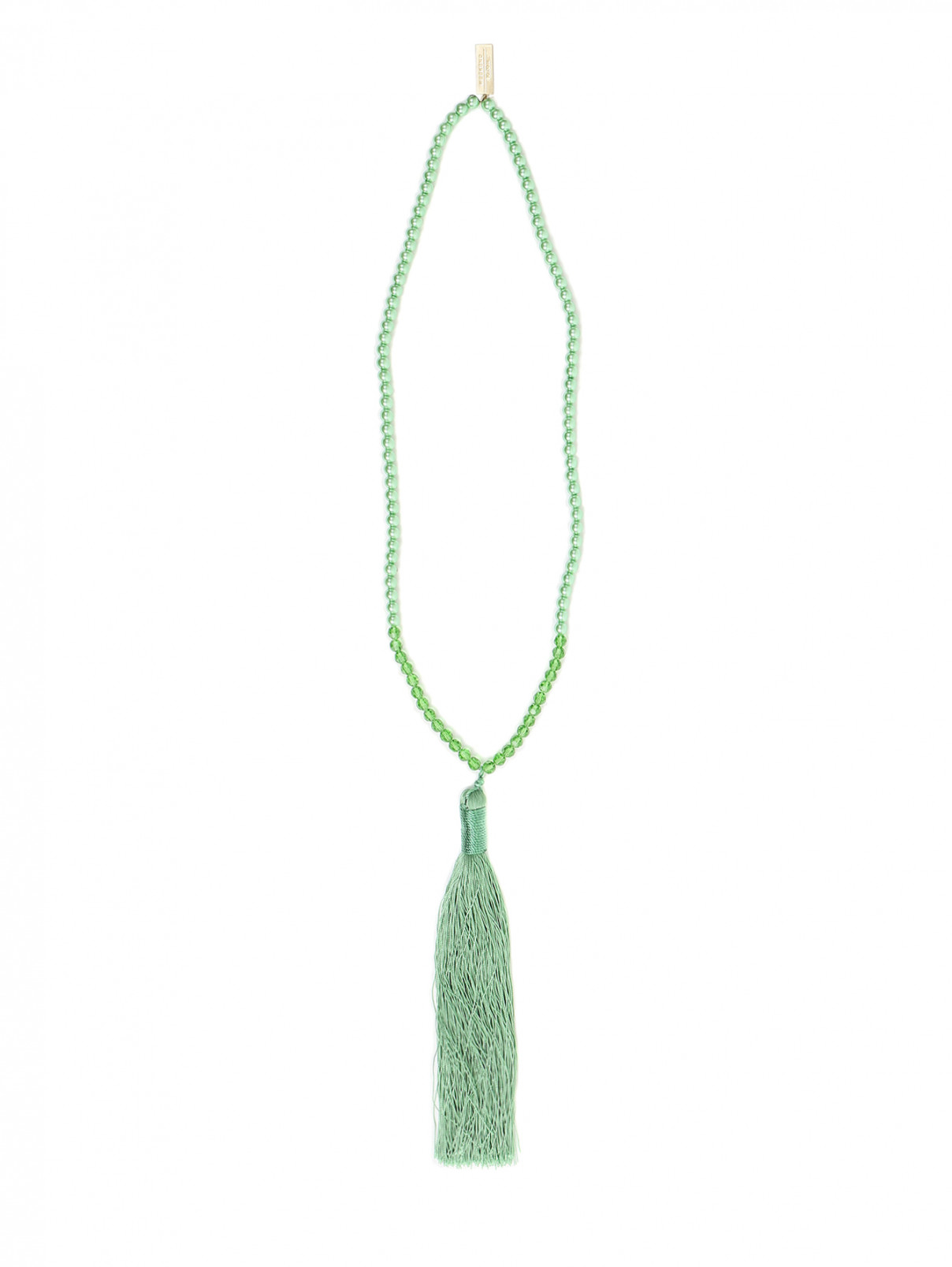 Ожерелье из искусственного жемчуга с кистью-подвеской Weekend Max Mara  –  Общий вид  – Цвет:  Зеленый