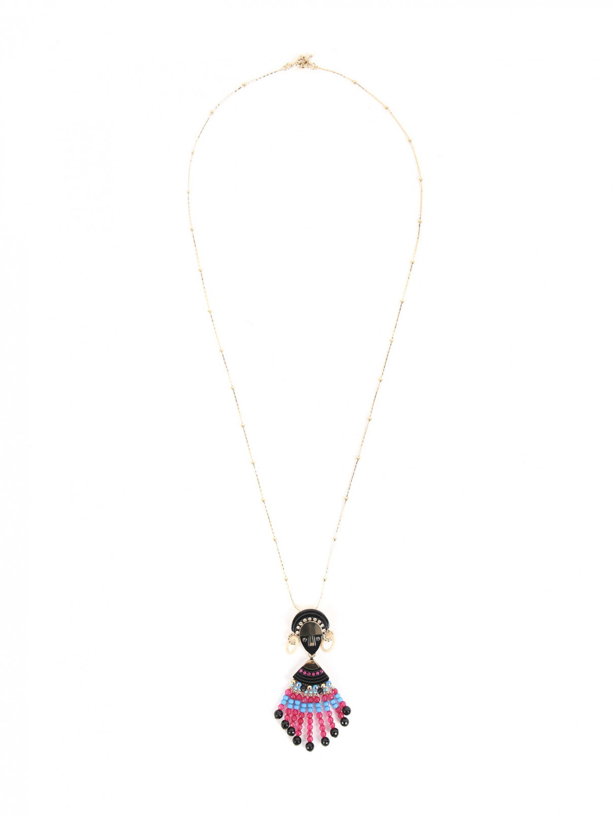 Ожерелье из металла и кристаллов Etro  –  Общий вид  – Цвет:  Фиолетовый