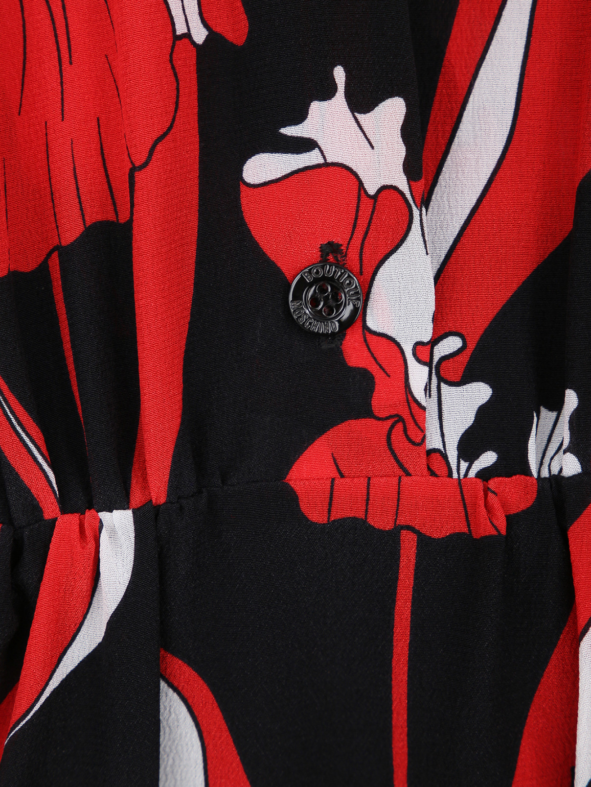 Платье из шелка с узором Moschino Boutique  –  Деталь  – Цвет:  Красный