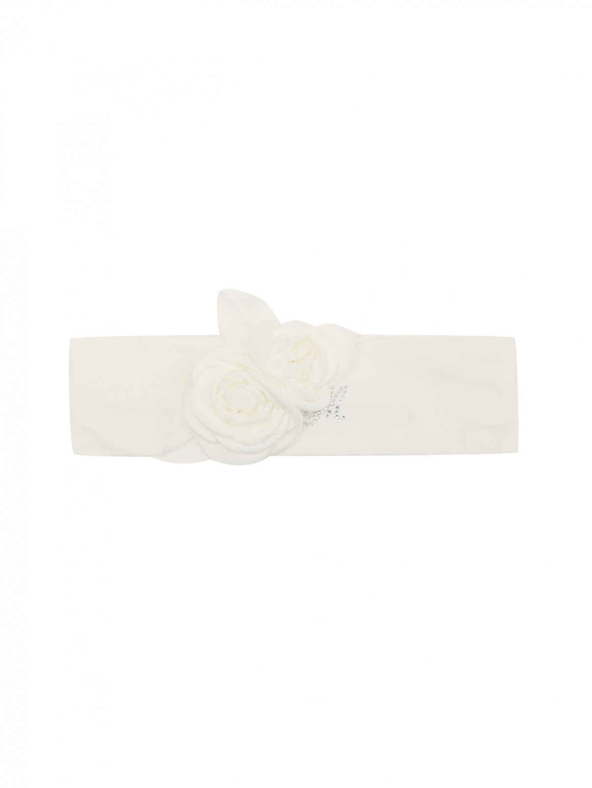 Повязка для волос с цветочным декором MONNALISA  –  Общий вид  – Цвет:  Белый