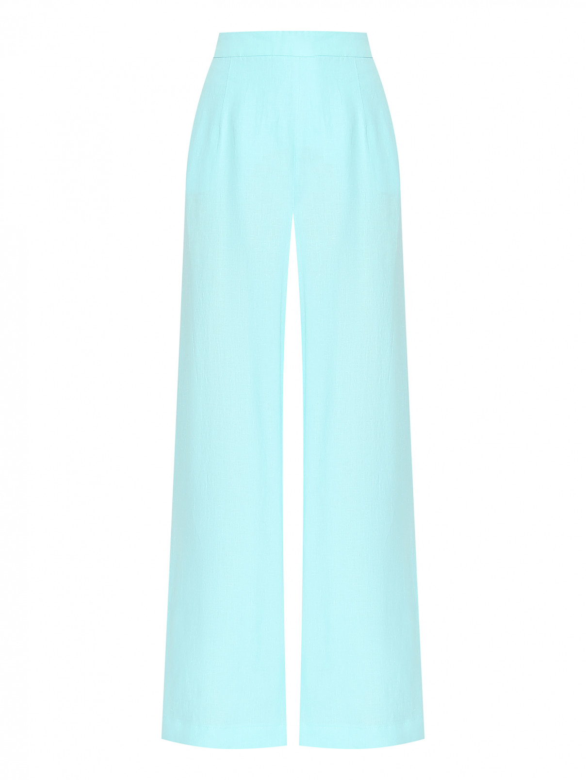 Свободные брюки из льна Luisa Spagnoli  –  Общий вид  – Цвет:  Синий