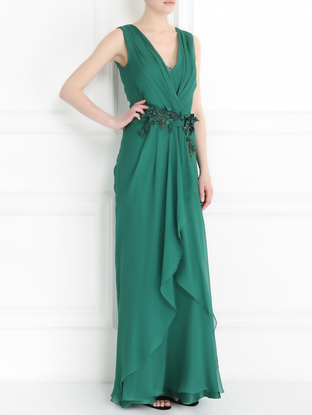 Платье-макси из шелка с драпировкой Alberta Ferretti  –  Модель Общий вид