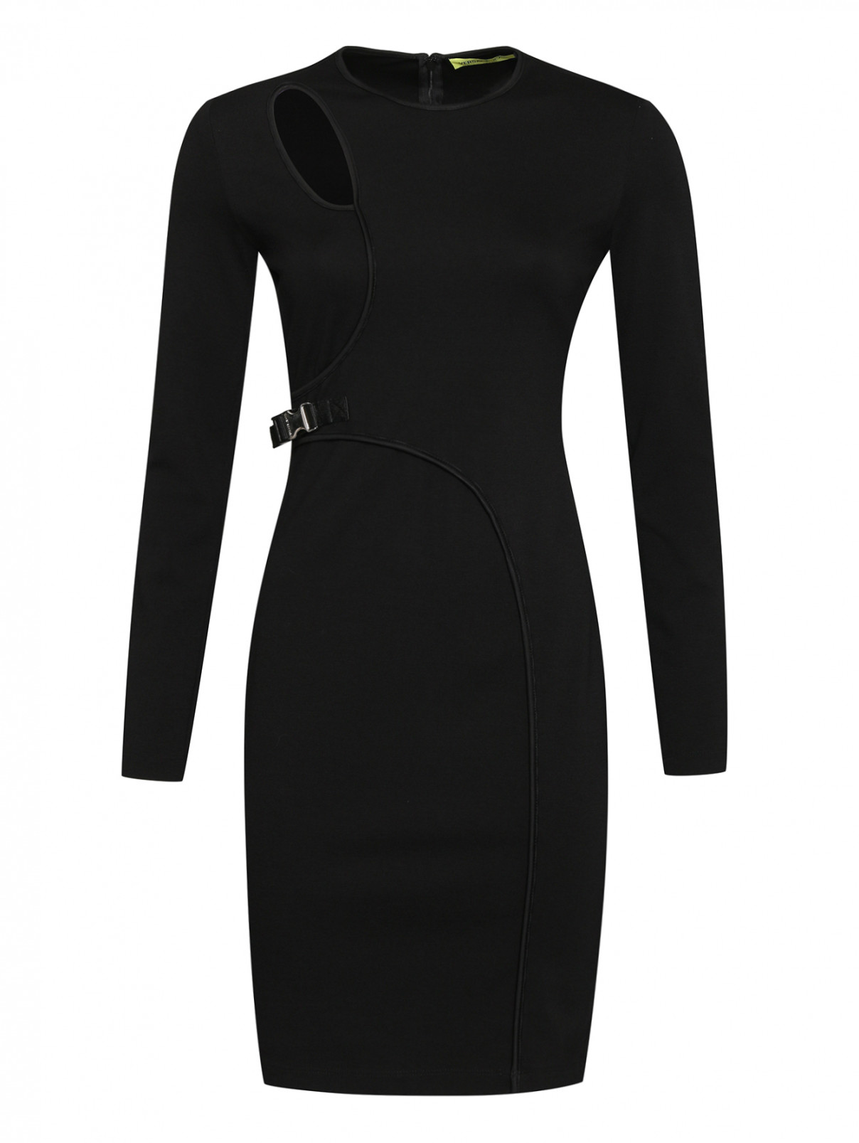 Трикотажное платье с вырезами Versace Jeans  –  Общий вид  – Цвет:  Черный