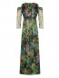 Платье-макси из шелка с цветочным узором Max&Co  –  Общий вид