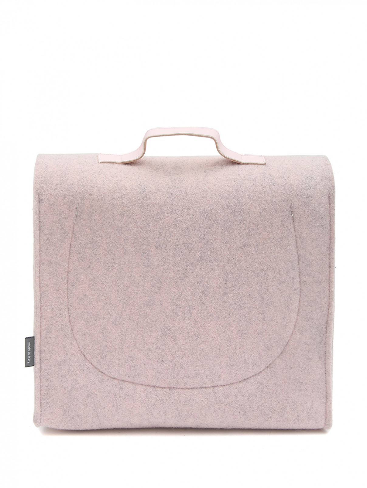 Портфель из шерсти с декором ro.ro  –  Обтравка2  – Цвет:  Розовый