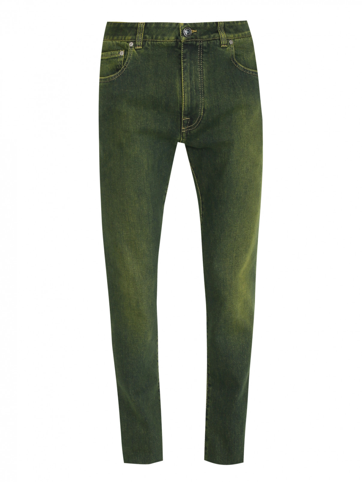 Джинсы из хлопка с карманами Etro  –  Общий вид  – Цвет:  Зеленый