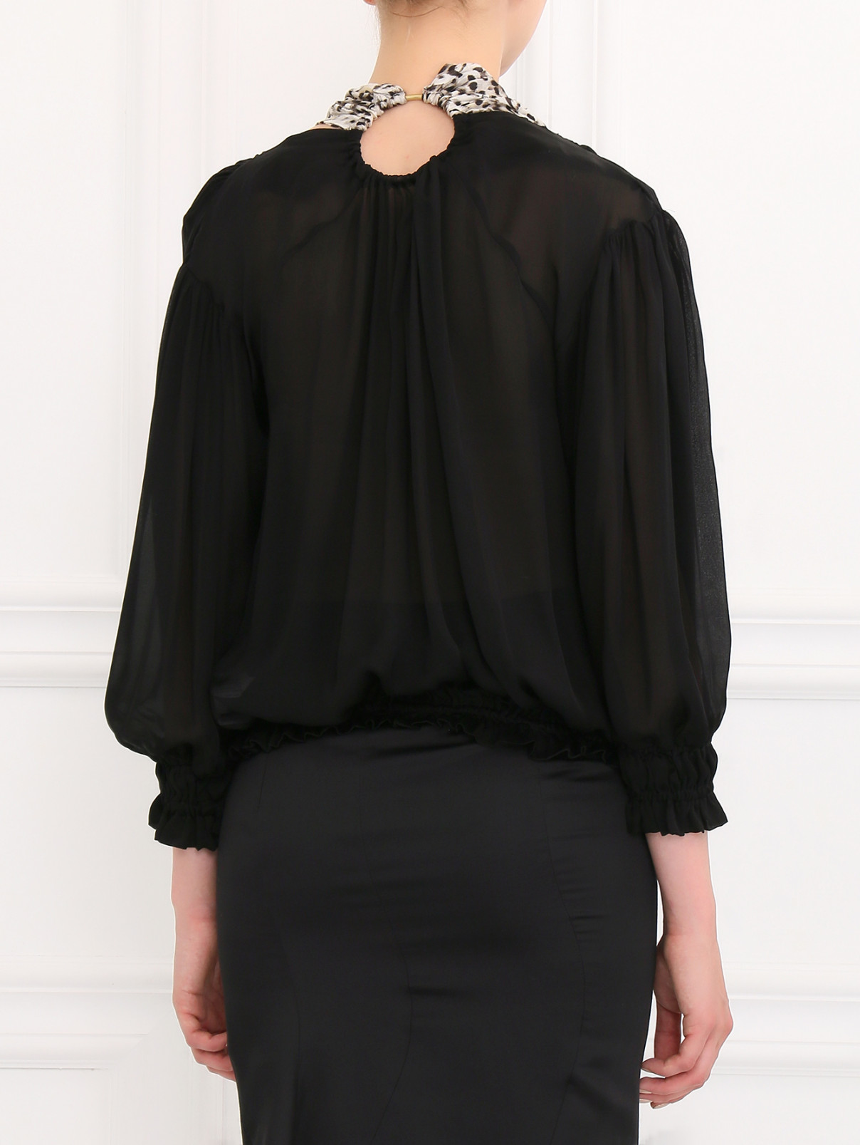 Блуза из шелка Just Cavalli  –  Модель Верх-Низ1  – Цвет:  Черный