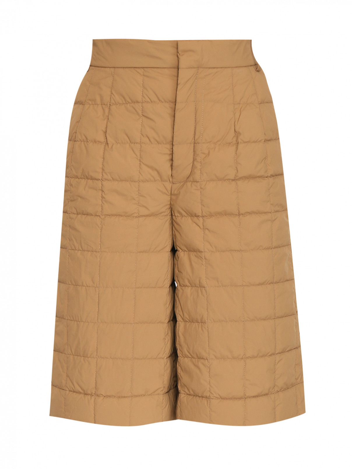 Стеганые шорты с карманами Moncler  –  Общий вид  – Цвет:  Бежевый